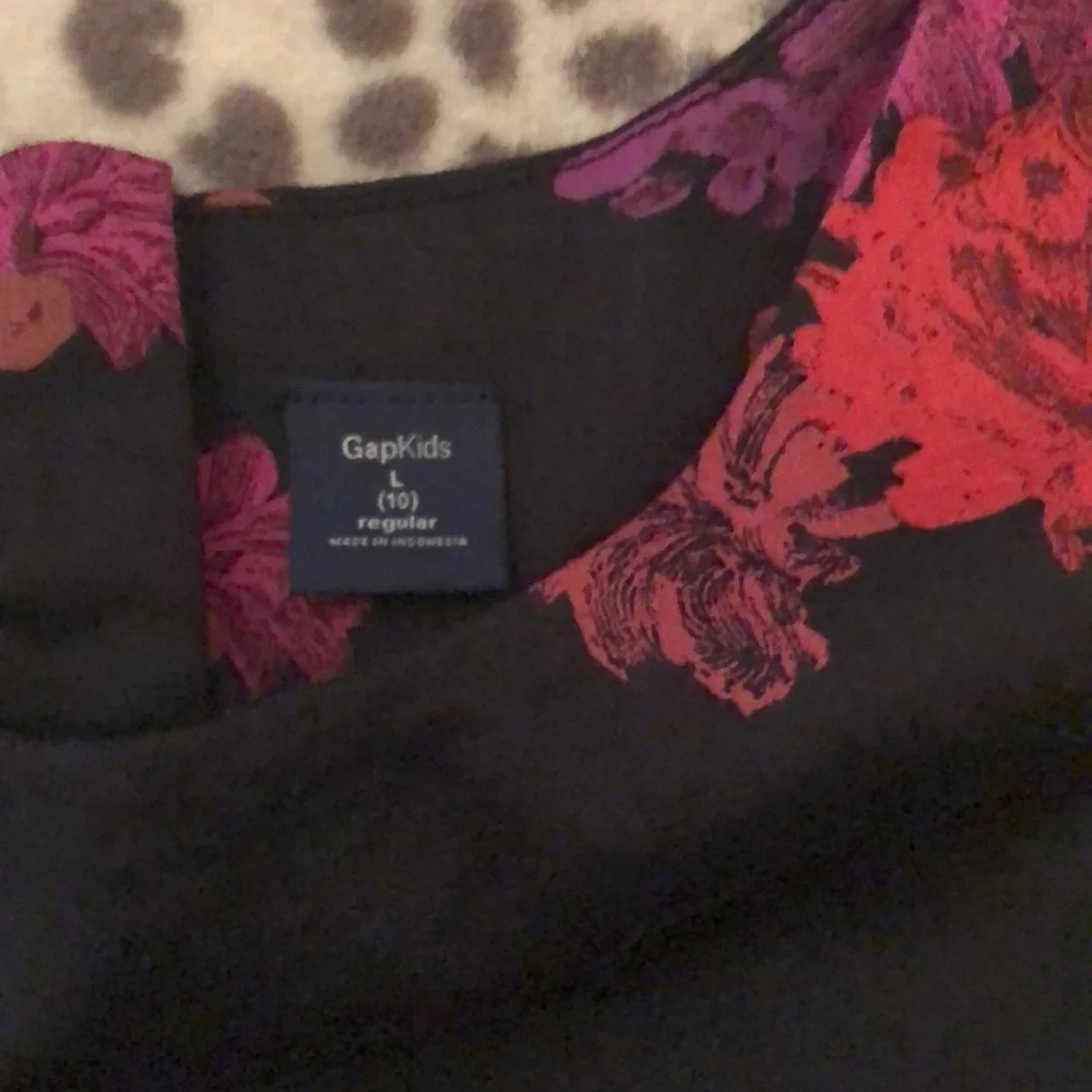 GapKids Floral Dress in Black Size Large 10 Regular Girls